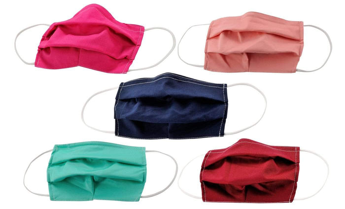 5-Pack Pleated Reusable Cotton Non-Medical Masks with Adjustable Nose Bridge DAILYHAUTE