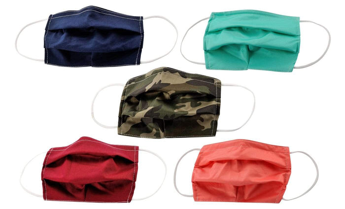 5-Pack Pleated Reusable Cotton Non-Medical Masks with Adjustable Nose Bridge DAILYHAUTE