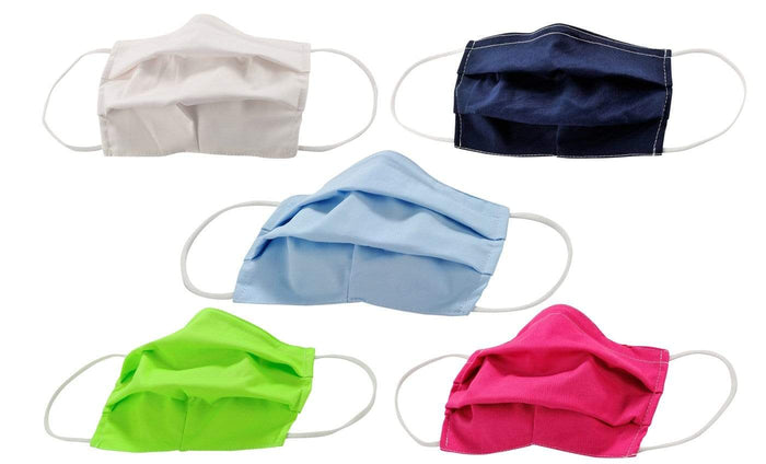 5-Pack Pleated Reusable Cotton Non-Medical Masks with Adjustable Nose Bridge DAILYHAUTE