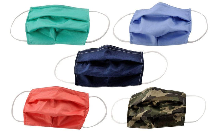 5-Pack Pleated Reusable Cotton Non-Medical Masks with Adjustable Nose Bridge DAILYHAUTE