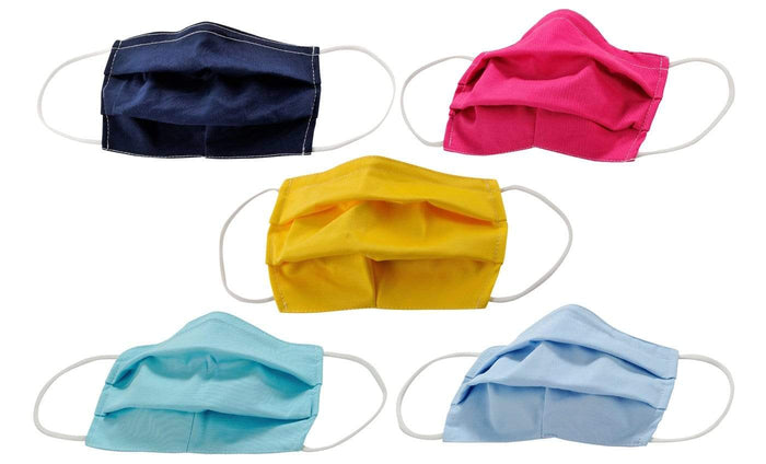 5-Pack Pleated Reusable Cotton Non-Medical Masks with Adjustable Nose Bridge DAILYHAUTE