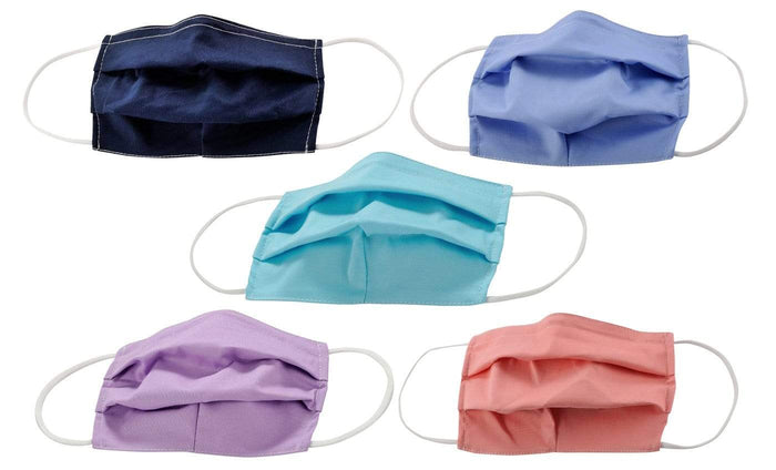 5-Pack Pleated Reusable Cotton Non-Medical Masks with Adjustable Nose Bridge DAILYHAUTE
