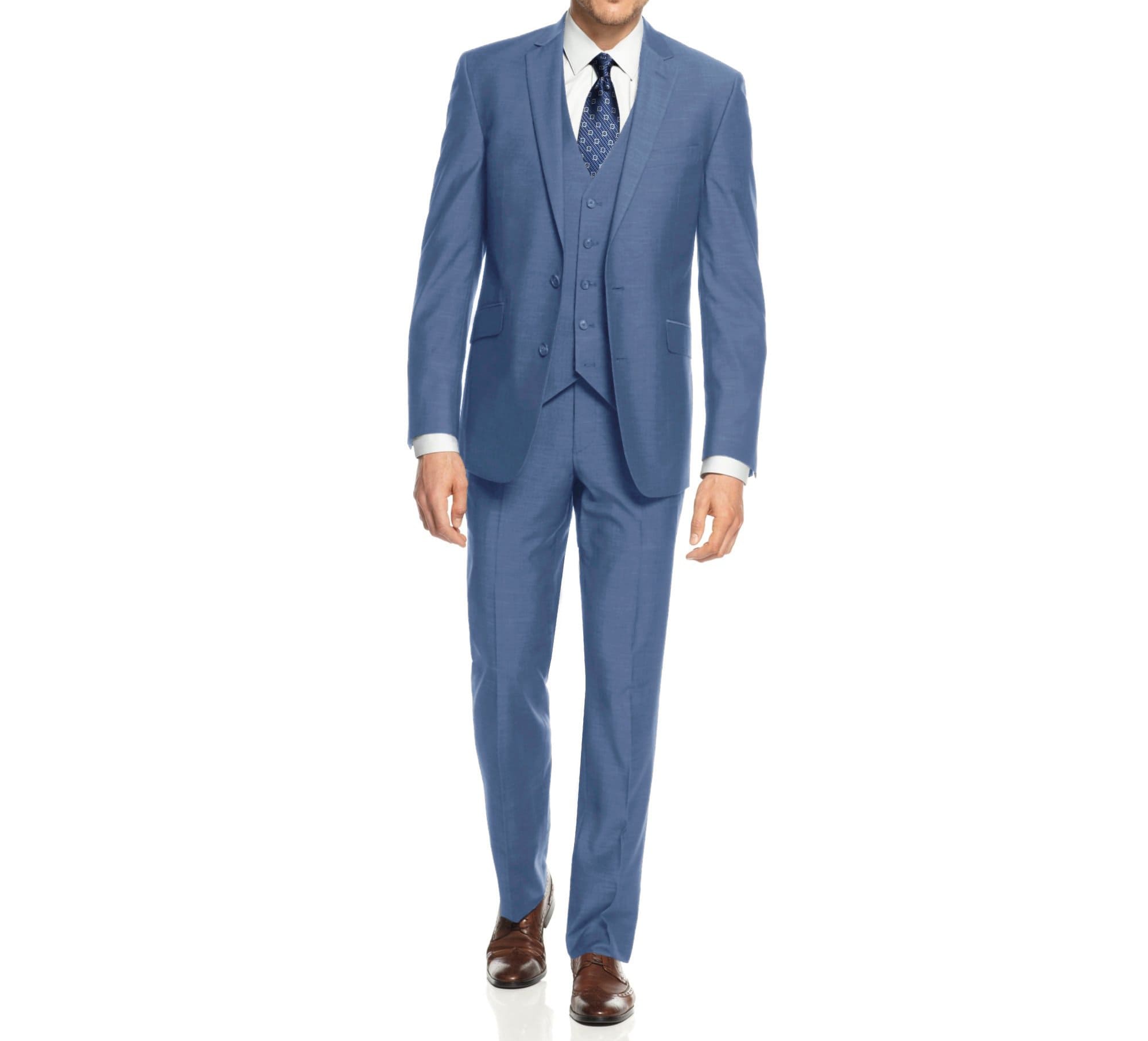 Braveman Men's 3-Piece Three Piece Slim Fit Formal Cut Suit Set DAILYHAUTE