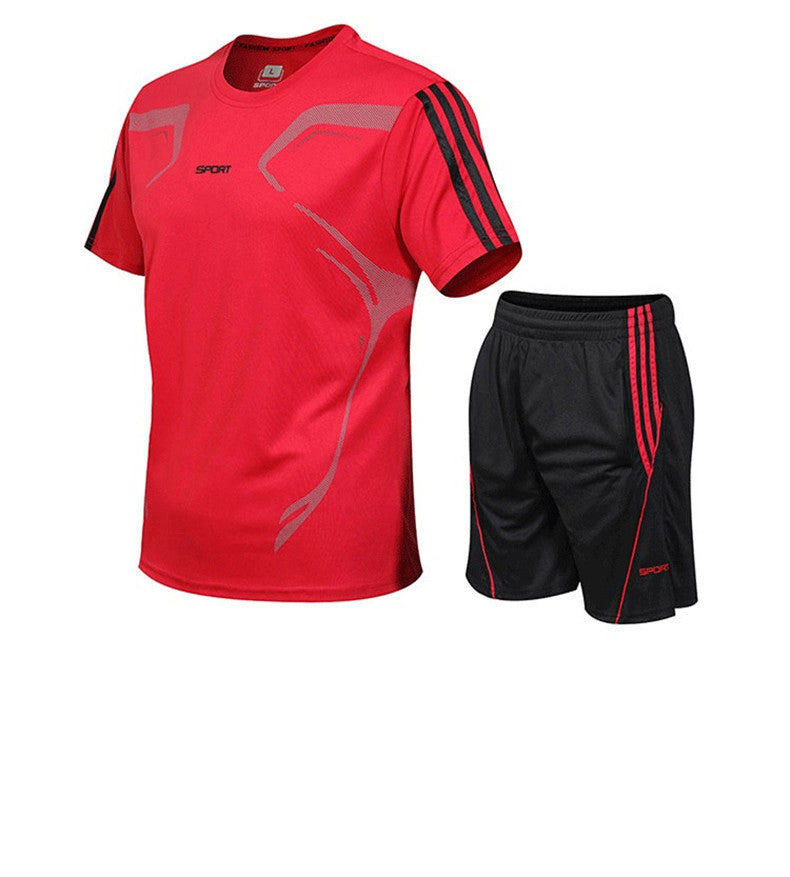 Braveman Men's Active Workout 2-Piece T-Shirt and Athletic Shorts Set DAILYHAUTE