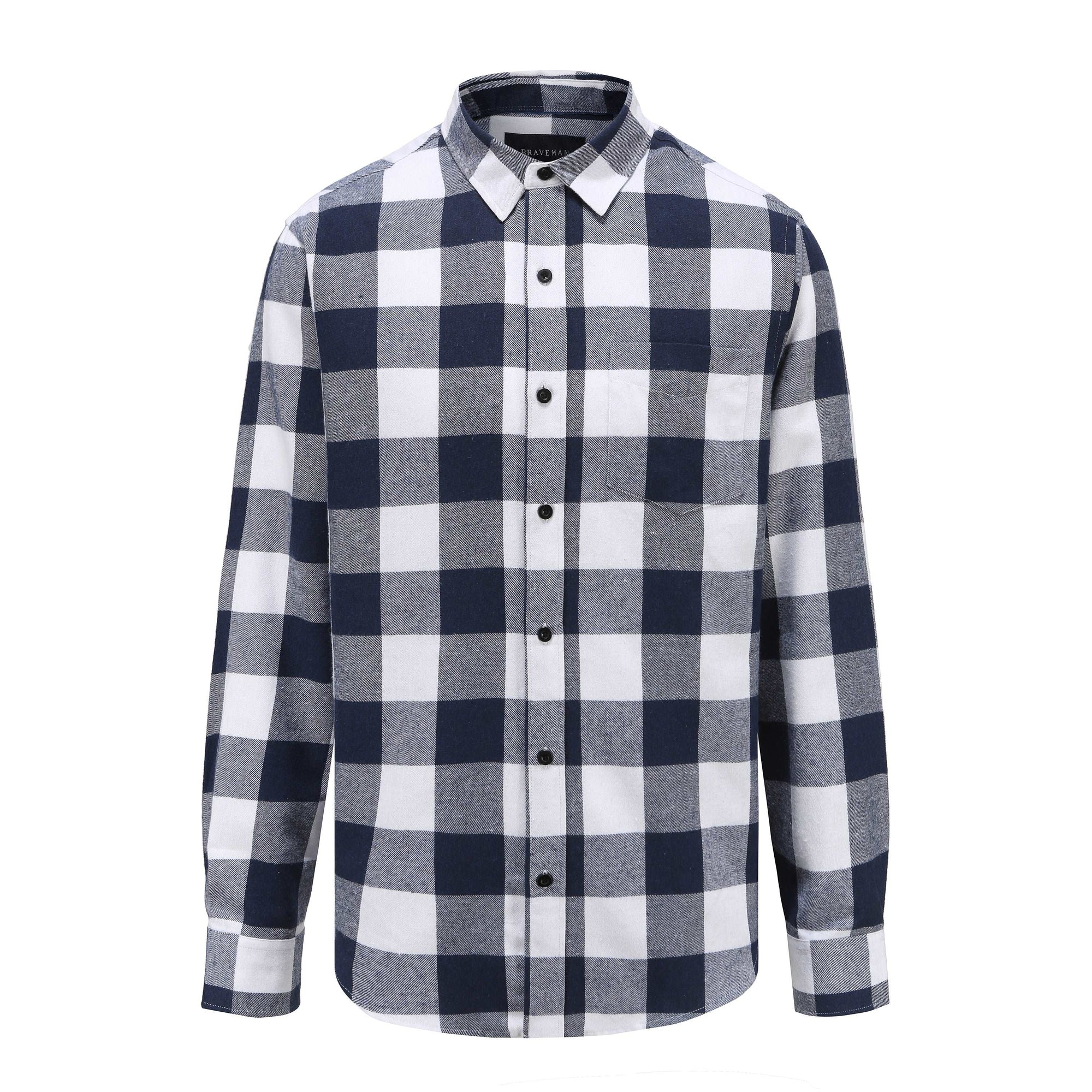 Cromoncent Mens Casual Plaid Flannel Button Down Shirt, Buffalo Gray Cromoncent Mens Casual Plaid Flannel Button Down Shirt, Buffalo Gray