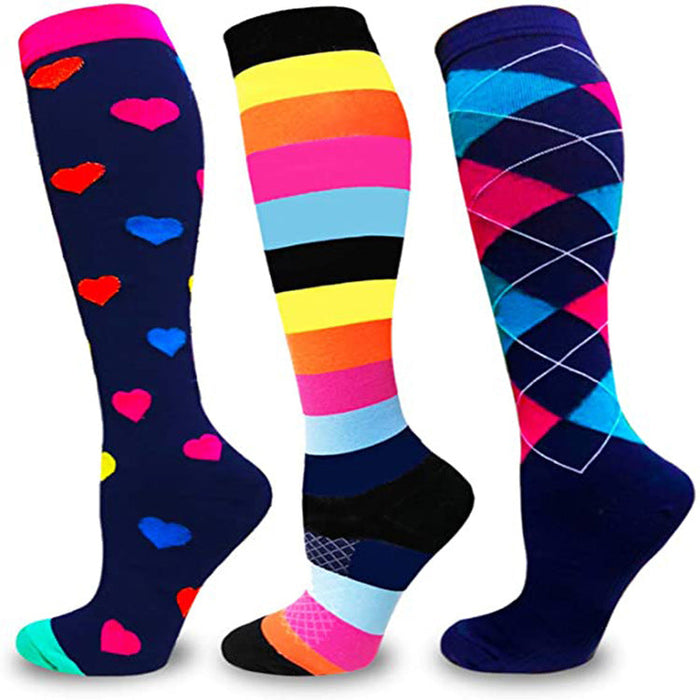 Braveman Print Knee-High Recovery Compression Socks (3-Pack or 6-Pack) DAILYHAUTE