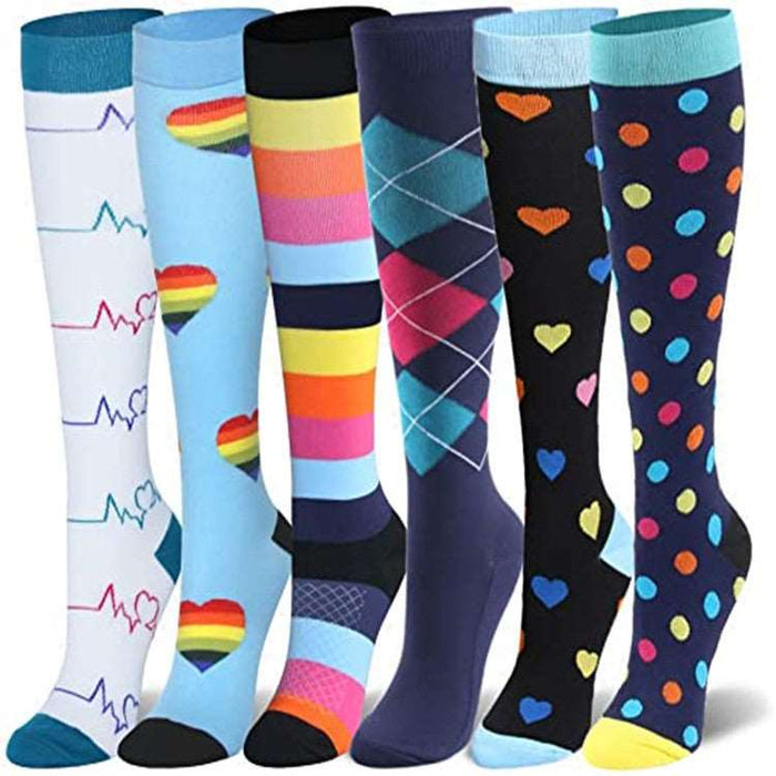 Braveman Print Knee-High Recovery Compression Socks (3-Pack or 6-Pack) DAILYHAUTE
