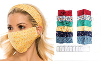 Fashion Fabric Reusable Mask with Adjustable Earloops with Matching Headband and 10 Free Filters DAILYHAUTE