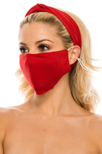 Fashion Fabric Reusable Mask with Adjustable Earloops with Matching Headband and 10 Free Filters DAILYHAUTE