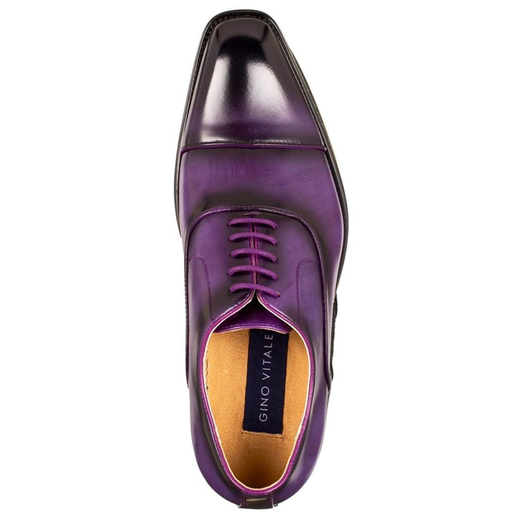 purple dress shoes for men Gino Vitale Lace-up Cap Toe Dress Shoes Grey / 9