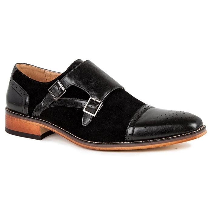 Gino Vitale Men's Double Monk Strap Two-Tone Loafer DAILYHAUTE