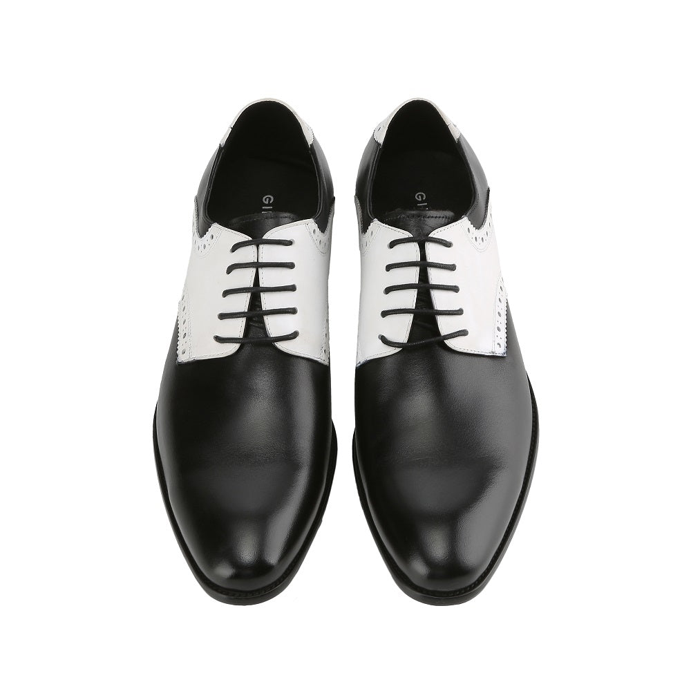 Gino Vitale Men's Handcrafted Genuine Leather Brogue Contrast Dress Shoe DAILYHAUTE