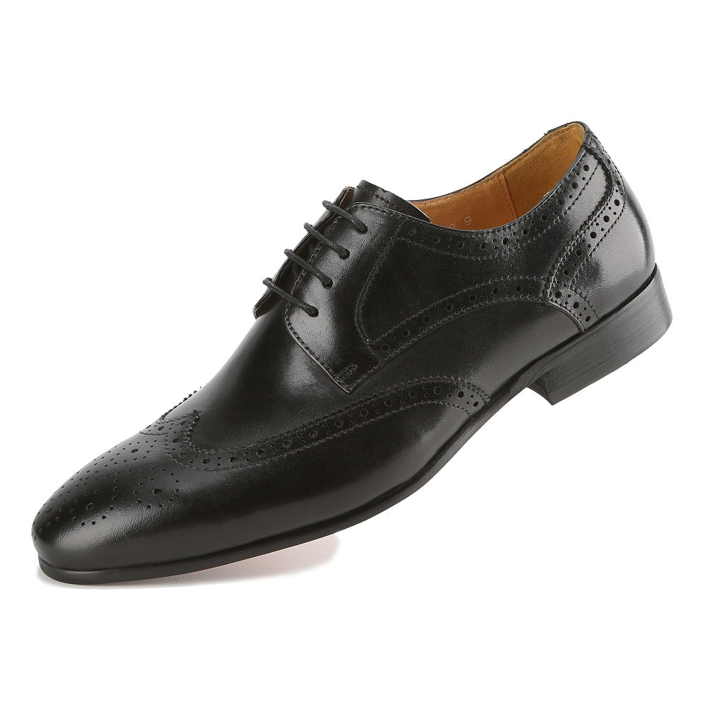 Handcrafted Genuine Leather Wingtip Medallion Brogue Dress Shoes