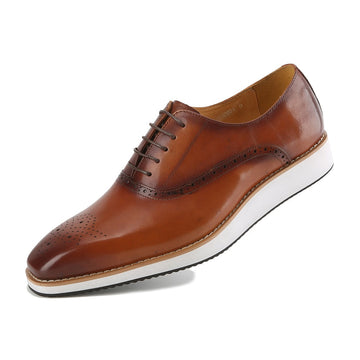 Men's Handcrafted Genuine Leather Hybrid Brogue Dress Shoes