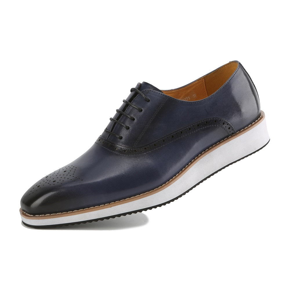 Gino Vitale Men's Handcrafted Genuine Leather Hybrid Casual Brogue Dress Shoe DAILYHAUTE
