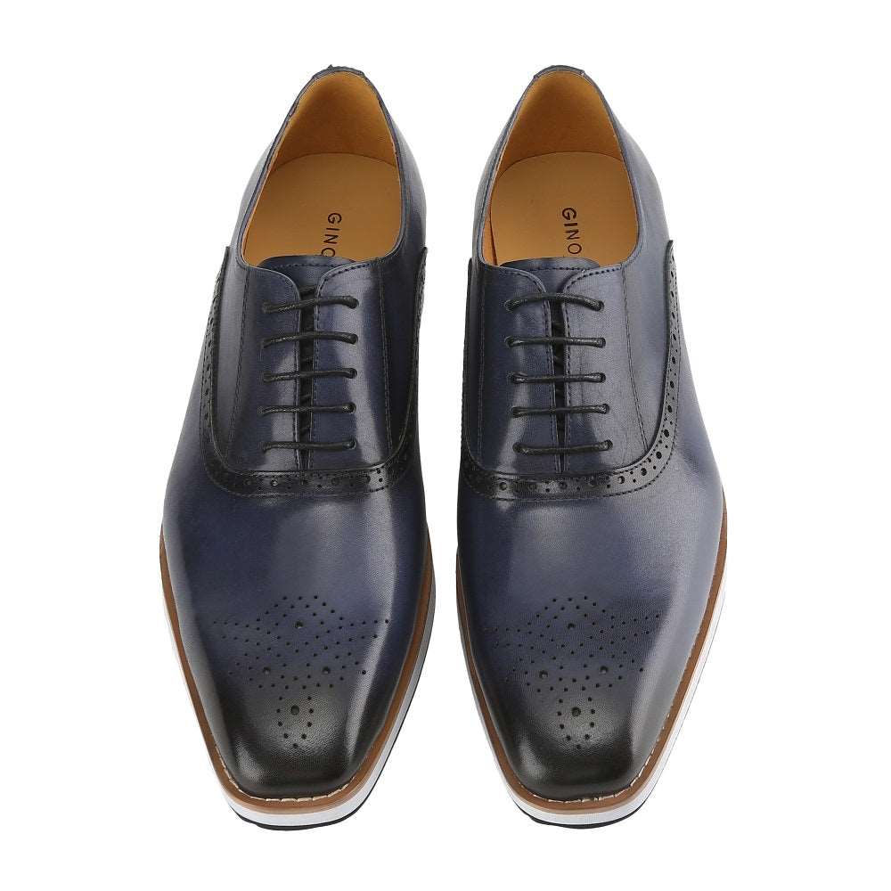 Gino Vitale Men's Handcrafted Genuine Leather Hybrid Casual Brogue Dress Shoe DAILYHAUTE