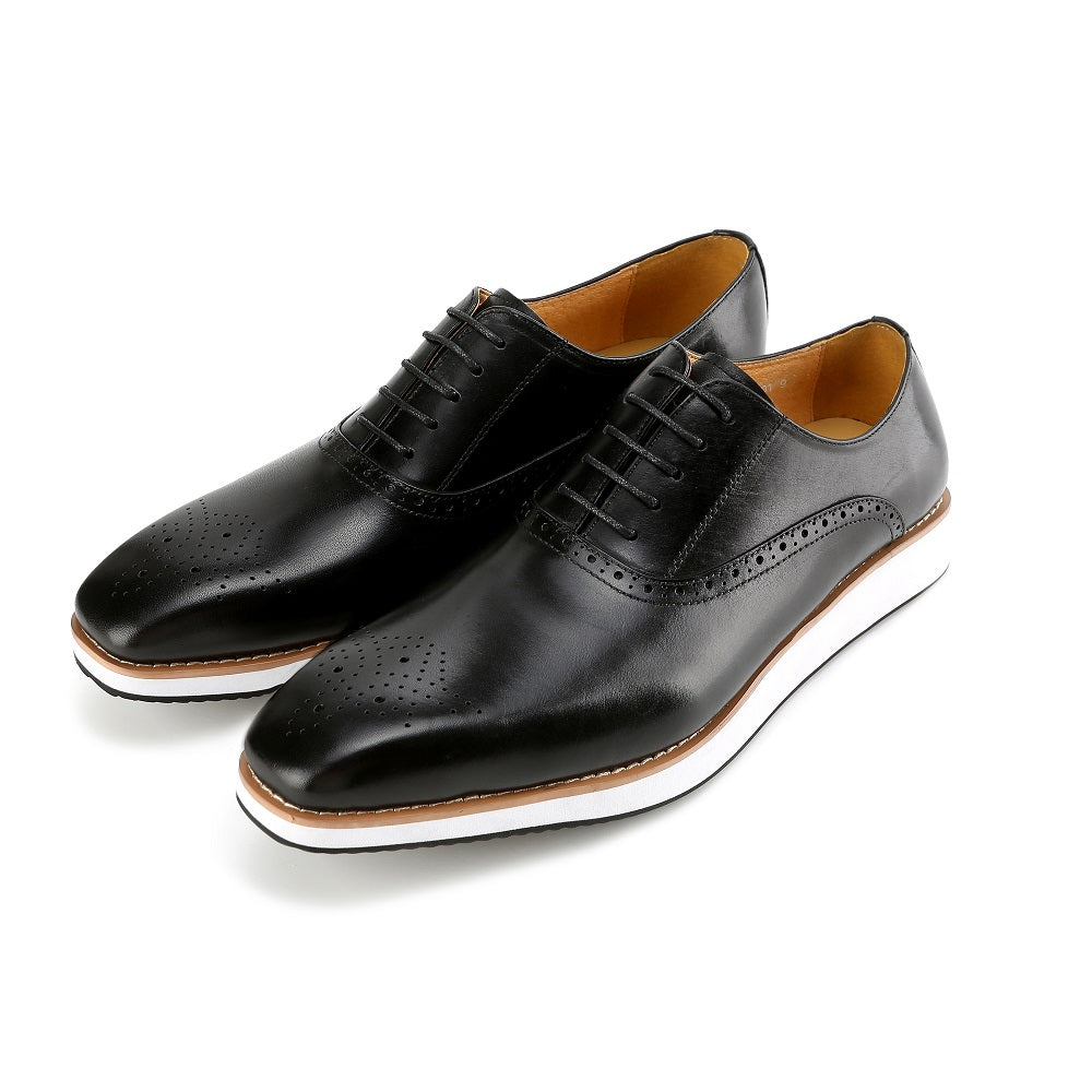 Gino Vitale Men's Handcrafted Genuine Leather Hybrid Casual Brogue Dress Shoe DAILYHAUTE