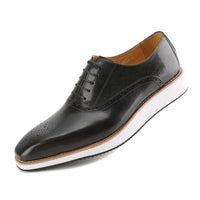 Gino Vitale Men's Handcrafted Genuine Leather Hybrid Casual Brogue Dress Shoe DAILYHAUTE