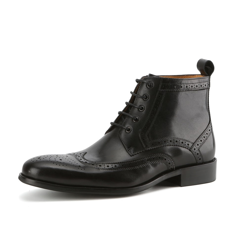 Handcrafted Genuine Leather Lace Up Brogue Dress Boots