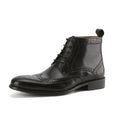 Gino Vitale Men's Handcrafted Genuine Leather Lace-Up Brogue Dress Boot DAILYHAUTE