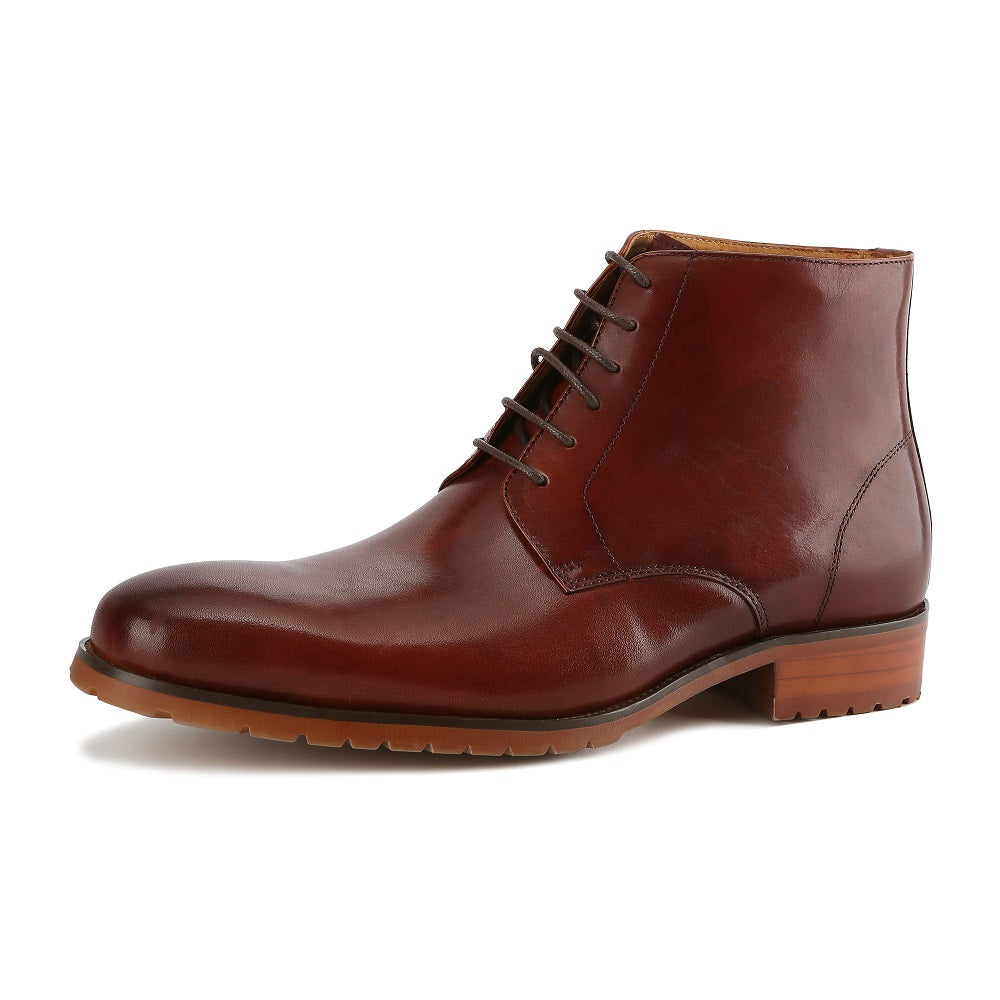 Gino Vitale Men's Handcrafted Genuine Leather Lace-Up Dress Boot DAILYHAUTE