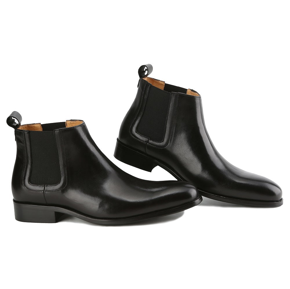 Gino Vitale Men's Handcrafted Genuine Leather Pull-On Chelsea Gore Dress Boot DAILYHAUTE