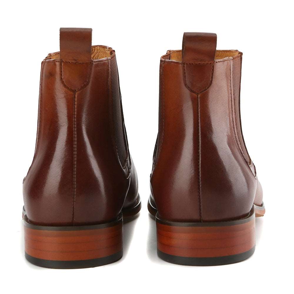 Gino Vitale Men's Handcrafted Genuine Leather Pull-On Chelsea Gore Dress Boot DAILYHAUTE