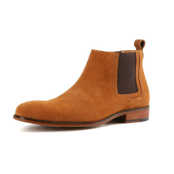 Men's Handcrafted Genuine Leather Pull-On Chelsea Dress Boots