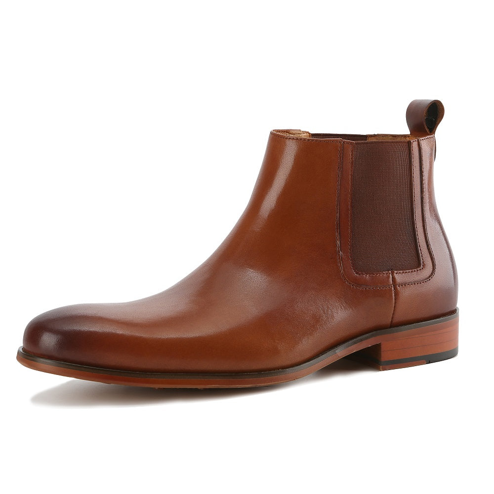 Gino Vitale Men's Handcrafted Genuine Leather Pull-On Chelsea Gore Dress Boot Brown / 9 Gino Vitale Men's Handcrafted Genuine Leather Pull-On Chelsea Gore Dress Boot Brown / 9