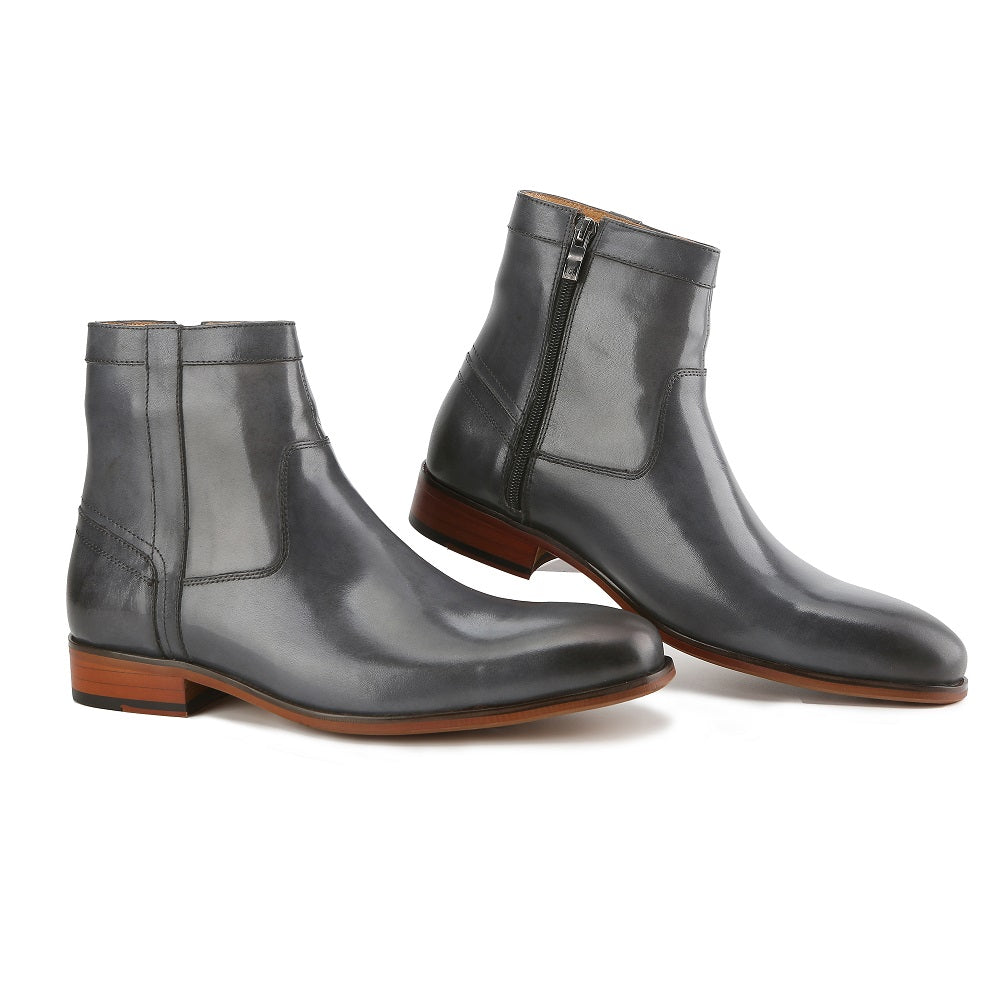 Gino Vitale Men's Handcrafted Genuine Leather Side Zip Dress Boot DAILYHAUTE