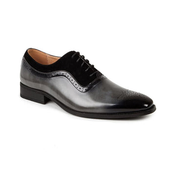 Men's Lace-Up Medallion Toe Dress Shoes