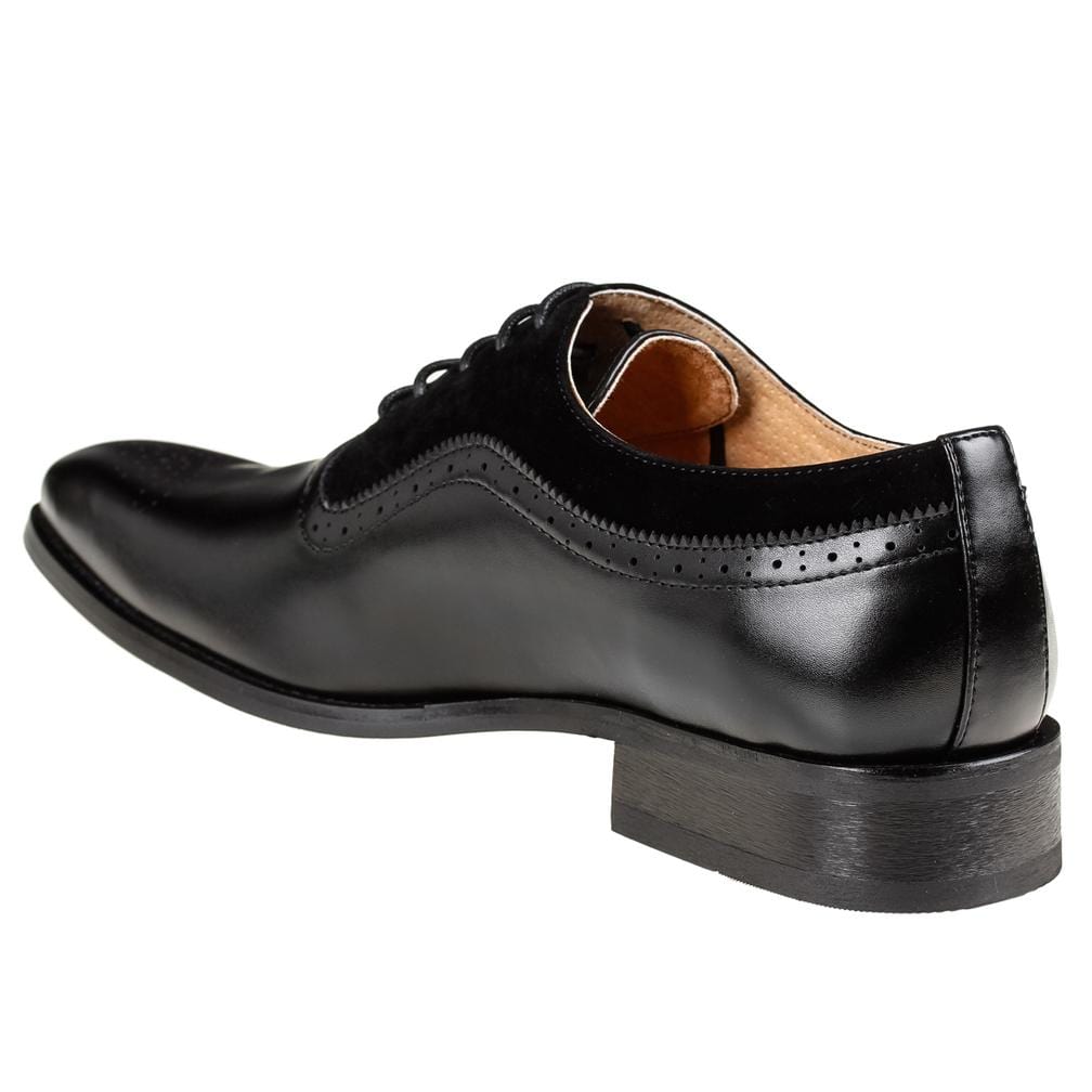 Gino Vitale Men's Lace Up Medallion Toe Dress Shoes DAILYHAUTE