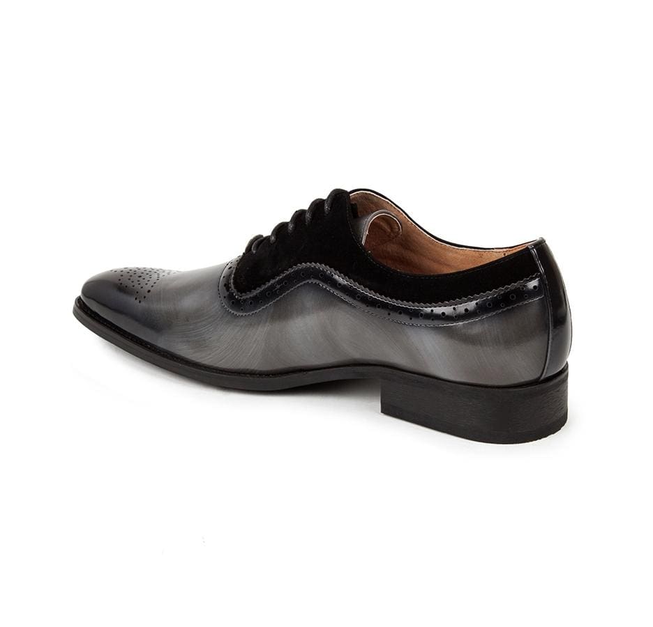Gino Vitale Men's Lace Up Medallion Toe Dress Shoes BLACK/BLACK / 11 Gino Vitale Men's Lace Up Medallion Toe Dress Shoes BLACK/BLACK / 11