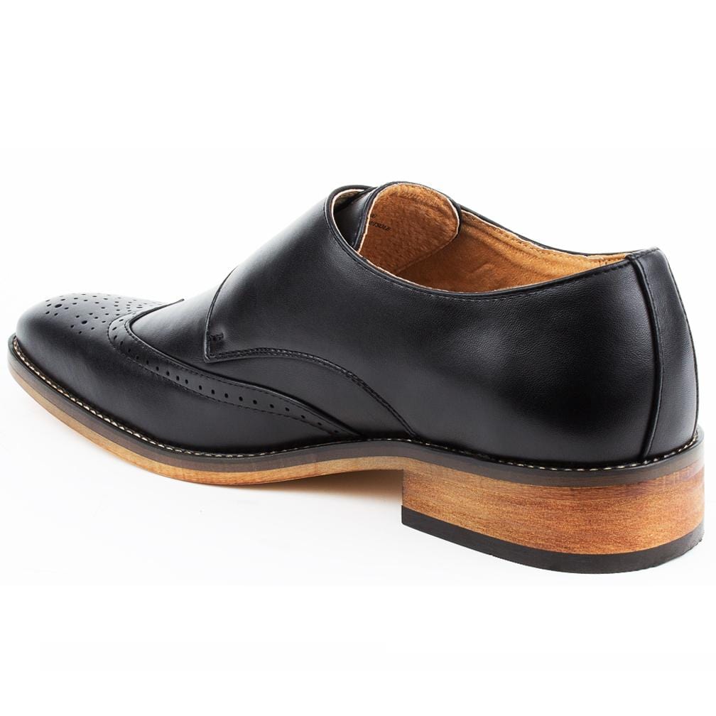 Gino Vitale Men's Monk Strap Brogue Dress Shoes DAILYHAUTE