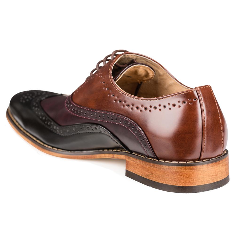 Gino Vitale Men's Three Tone Lace-up Dress Shoes DAILYHAUTE