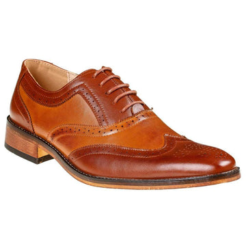 Men's Two-Tone Wingtip Oxford Dress Shoes