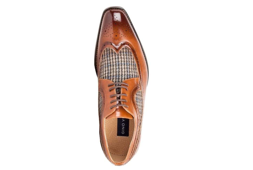 Gino Vitale Men's Wing Tip Brogue Two Tone Shoes DAILYHAUTE