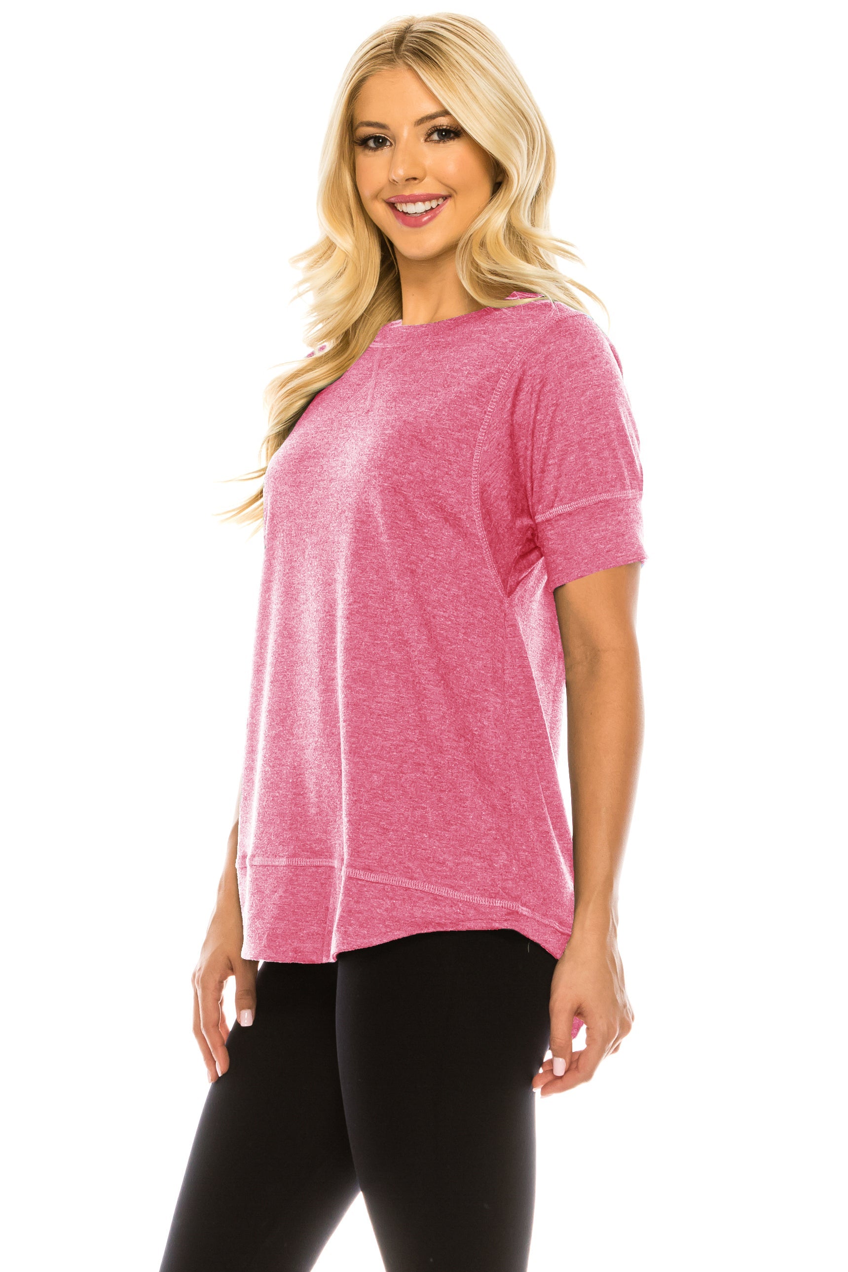 Haute Edition Casual Loose Fit Raglan Cross Stitch Comfy Tees. Plus Sizes Available DAILYHAUTE