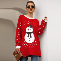 Haute Edition Christmas Tunic Length Crew Neck Pullover Thick Knit Sweater   DAILYHAUTE