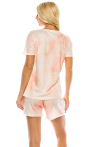 Haute Edition Tie Dye T-Shirt and Shorts Matching Lounge Set with Plus DAILYHAUTE