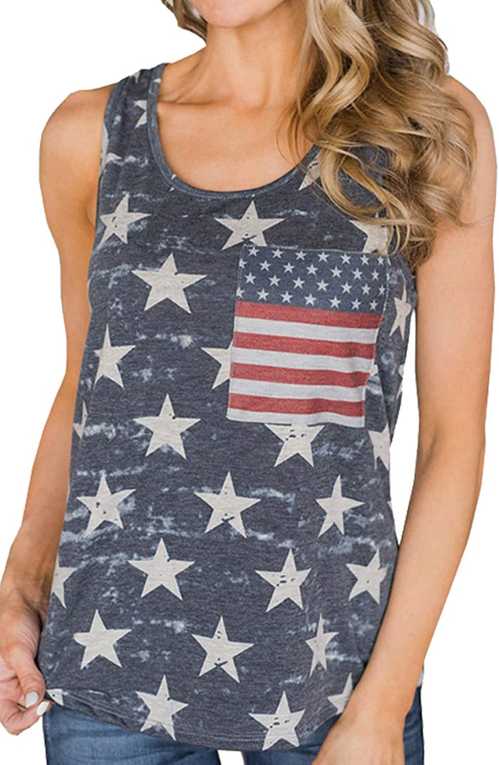 Haute Edition Women's 4th of July American Flag tops DAILYHAUTE