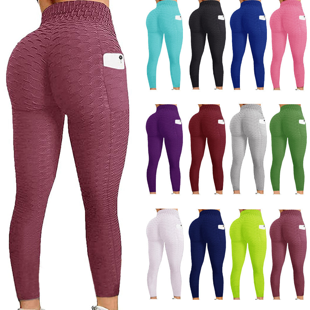 Haute Edition Women's Booty Lift Scrunch Active Yoga Leggings with Cell Phone Side Pocket DAILYHAUTE