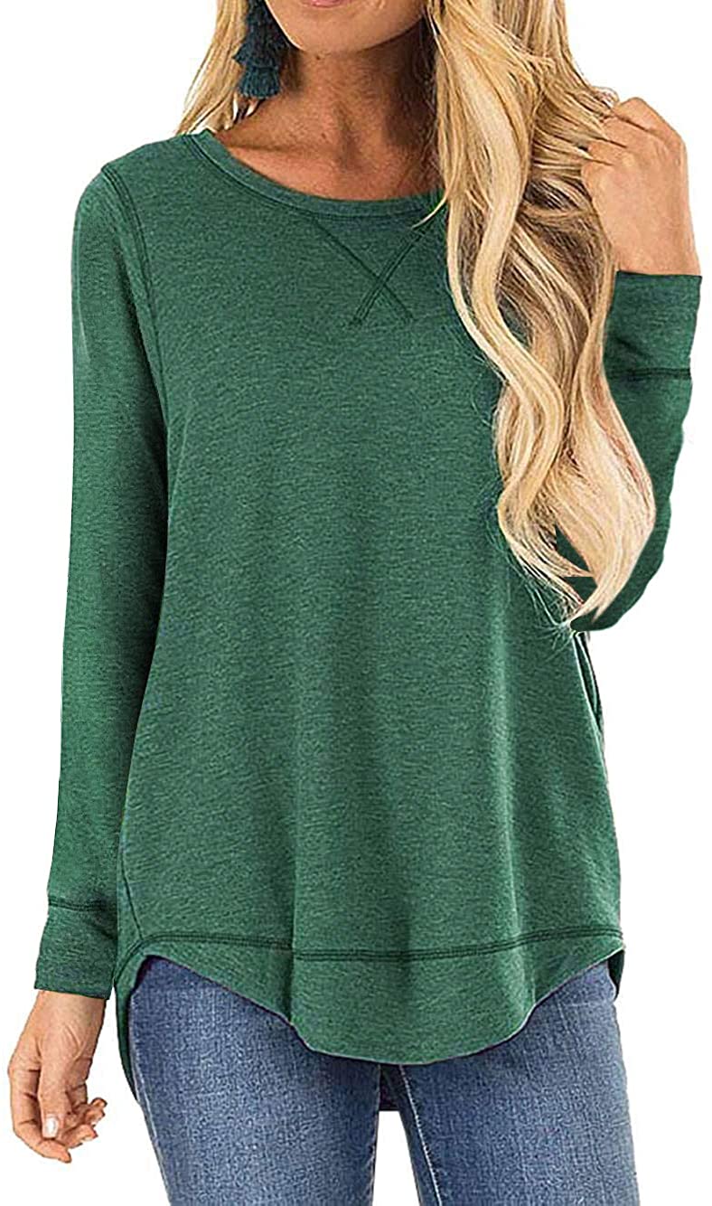 Haute Edition Women's Cross Stitch Loose Fit Long Sleeve Tee with Plus DAILYHAUTE
