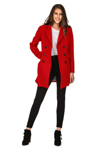 Haute Edition Women's Double Breasted Wool Blend Peacoat Daily Haute