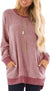 Haute Edition Women's Heather Contrast Slouchy Cozy Pocket Sweatshirt Tunic Daily Haute