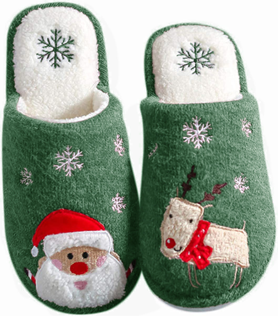 Haute Edition Women's Holiday Christmas Scuff Slide On Slippers Daily Haute
