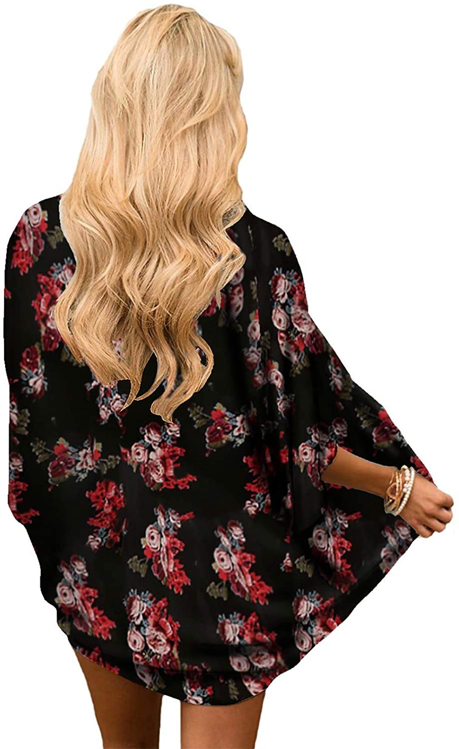 Haute Edition Women's Lightweight Summer Kimono Cardigan Cover Up in Leopard and Floral Daily Haute