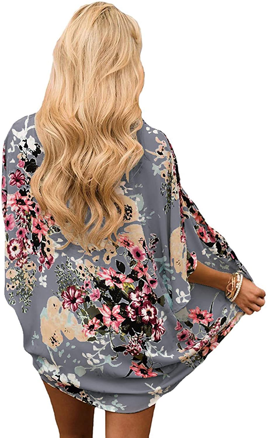 Haute Edition Women's Lightweight Summer Kimono Cardigan Cover Up in Leopard and Floral Daily Haute