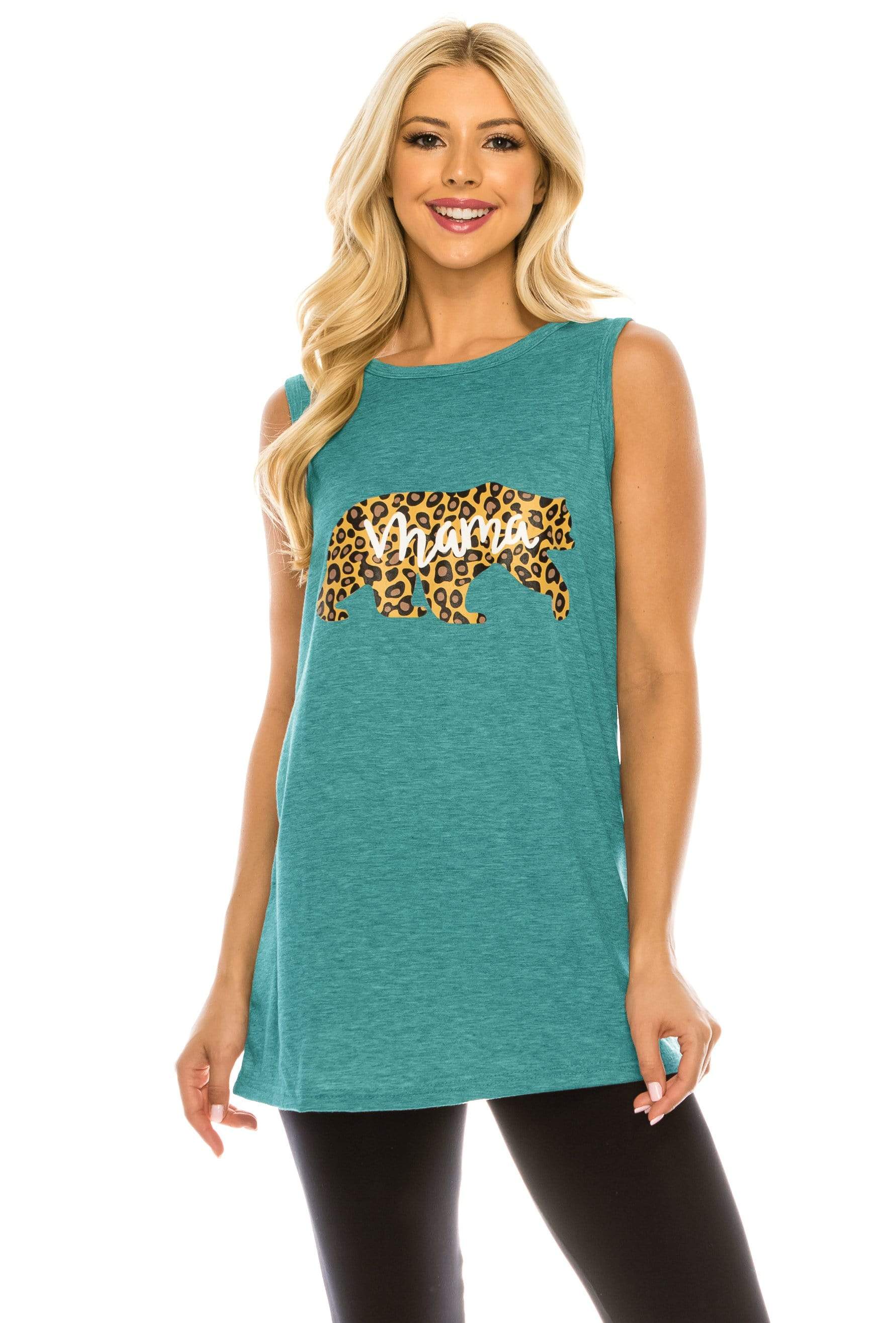 Haute Edition Women's Mama Bear Loose Fit Tank top. Plus size available Daily Haute