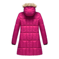 Haute Edition Women's Mid-Length Puffer Parka Coat with Faux Fur-lined Hood Daily Haute